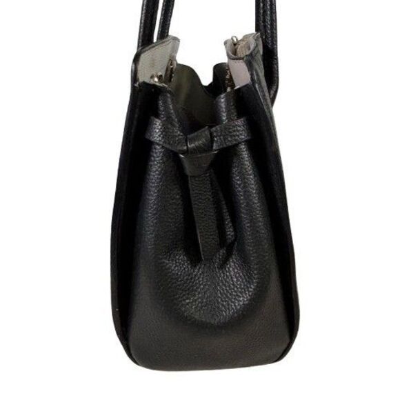 Kate Spade Knott Pebble Leather 2-Way Medium Satchel Black Handbag Shoulder Bag - Picture 6 of 16